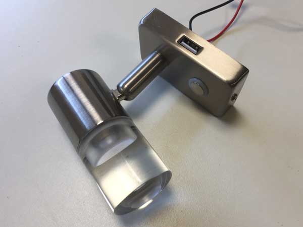 Ledlamp met kort draaibare scharnierende arm 12V