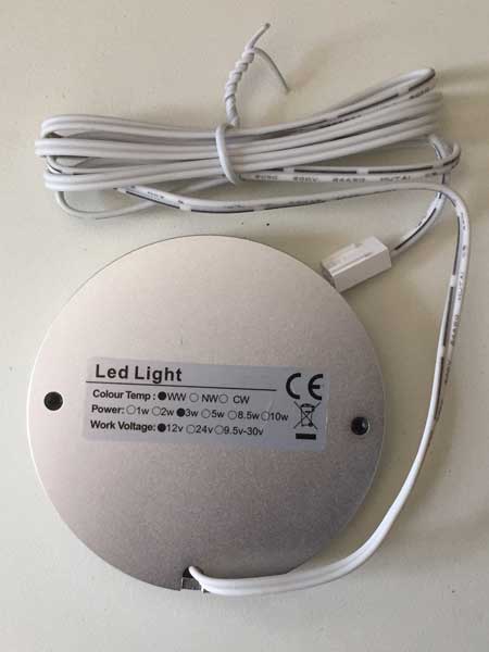 led lamp 12v rond plat achterkant