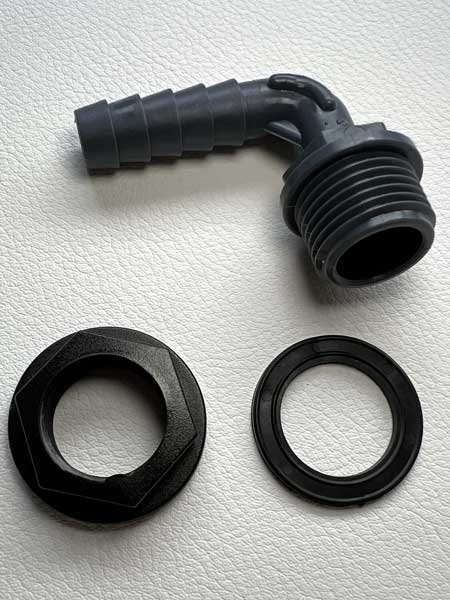 Tankaansluiting 90 graden voor 10 mm slang