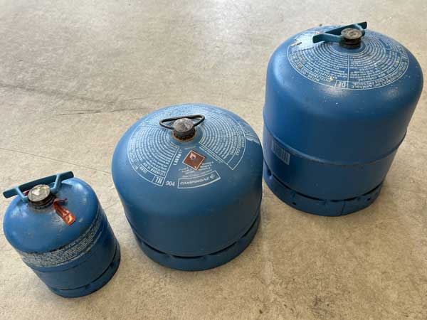 Blauwe campingaz gasflessen 901, 904, 907