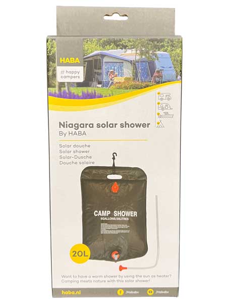 Maximum powerpoint Solar douche, zwarte zak