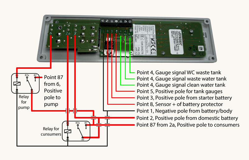 Votronic bedieningspaneel aansluitschema