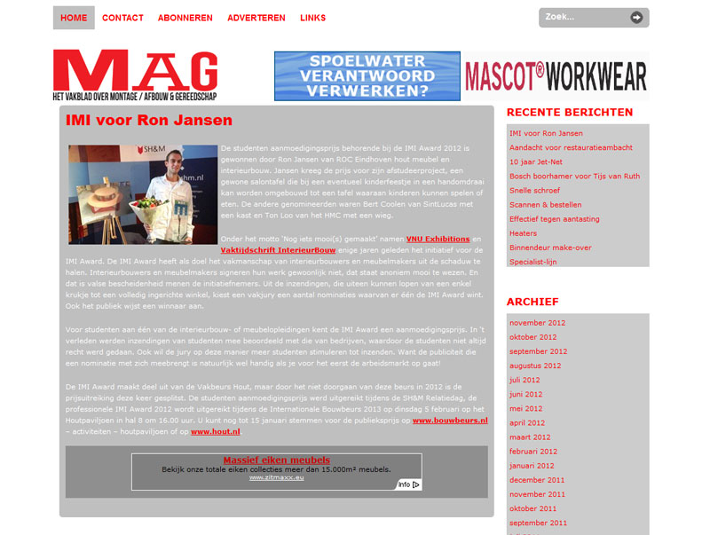 MAG-vakblad-over-montage-afbouw-gereedschap artikel IMI Award